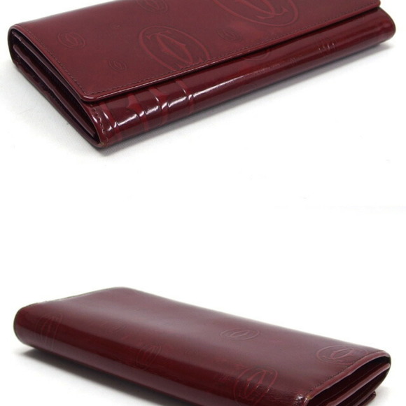 CARTIER Happy Birthday Bifold Long Wallet Bordeaux [Deep Red] - Picture 2 of 10